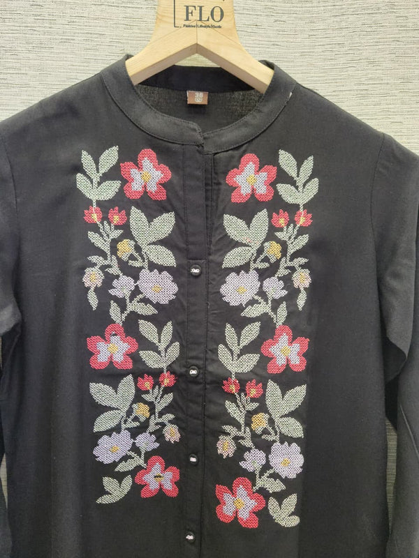 Black Embroidered Shirt