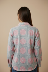 Pastel Pink & Blue Striped Shirt