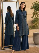 Woman wearing Crepe Coord Set | Kunvarani