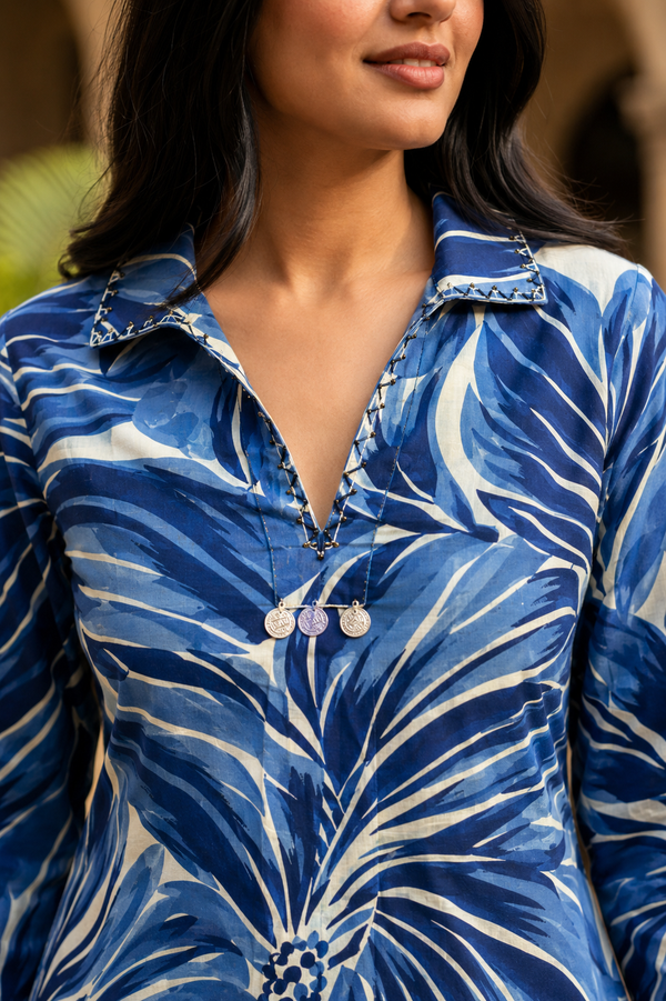 Woman wearing Blue Coord Set | Kunvarani