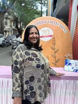 Cream Crepe Plus Size Shirt