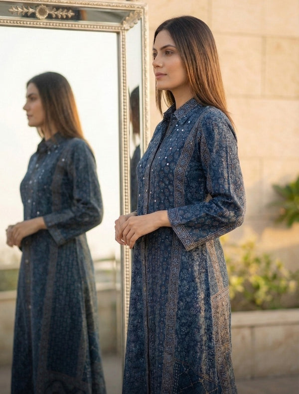 Woman wearing Crepe Coord Set | Kunvarani