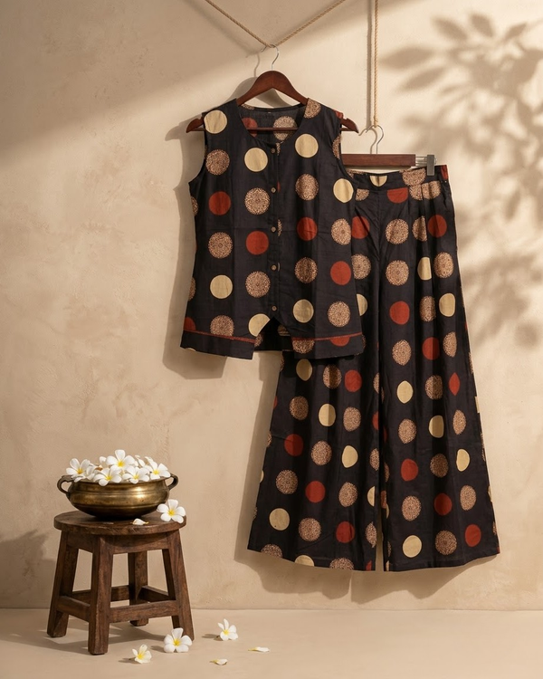 Black Block Print Co Ord Set