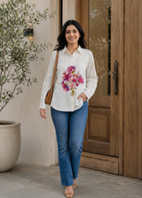 White Floral Print Shirt (2)