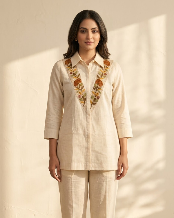 Off-White Thread Work Co Ord Set