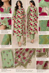 Vasansi Pearl Work V-Neck Kurti Set with Dupatta