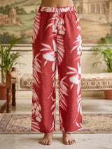 Woman wearing Red Cotton Co-Ord Set | Kunvarani