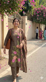 Brown Kurti Set Flo
