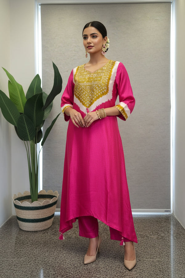 Rani Pink Kurti Coord Set