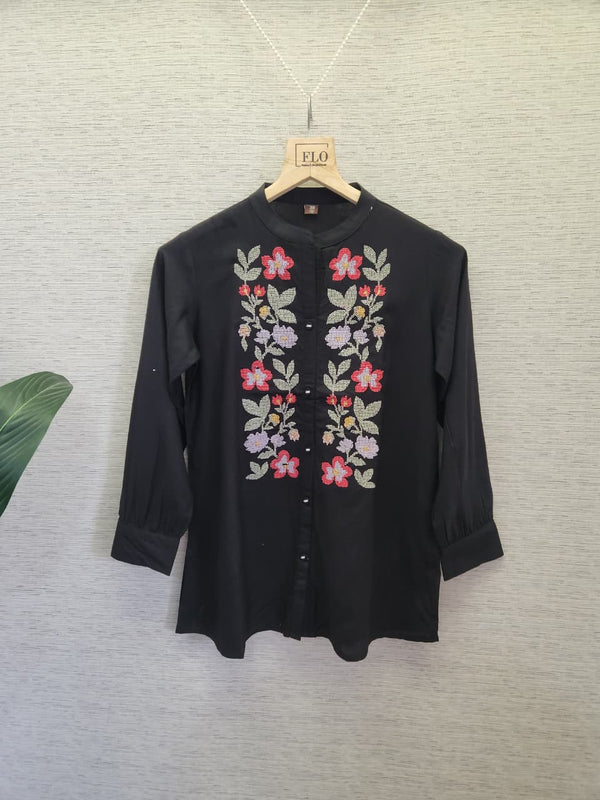 Black Embroidered Shirt