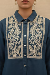 Embroidered Cotton Shirt with 3/4th Length Sleeves