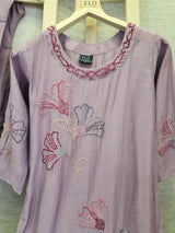 Lavender Kurta Set with Sheer Dupatta