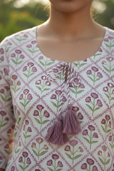 Lavender and Green Kurta Set