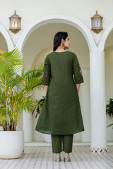 Green Embroidered Kurta Set with Dupatta