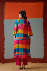 Mull Cotton with Lining Kurti Set back view - Mull Cotton | Kunvarani