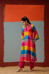 Mull Cotton with Lining Kurti Set - drape and fit detail | Kunvarani