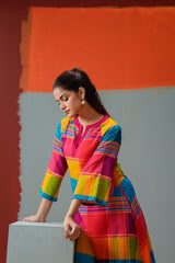 Mull Cotton with Lining Kurti Set - embroidery and craft close-up | Kunvarani
