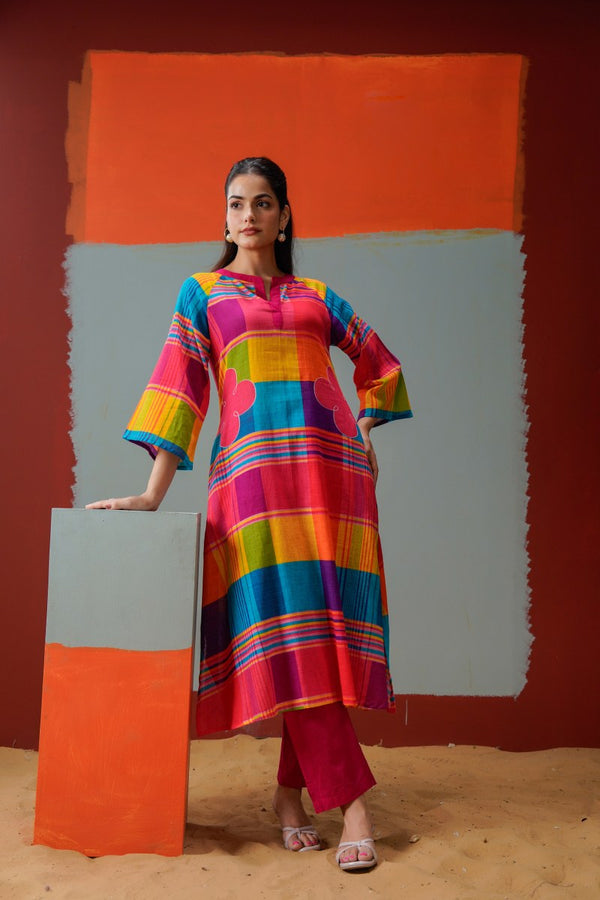 Mull Cotton fabric detail - Mull Cotton with Lining Kurti Set | Kunvarani