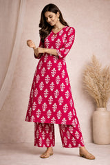 Daily wear Pink Color Kurti Set - drape and fit detail | Kunvarani