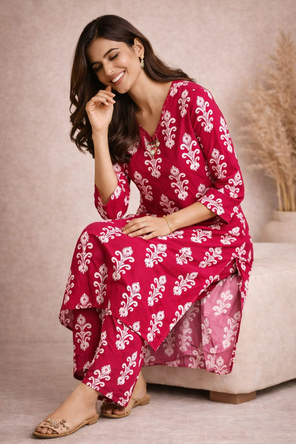 Daily wear Pink Color Kurti Set - office wear | Kunvarani