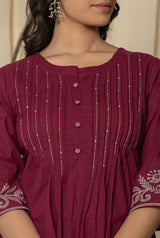 Embroidery work Kurti Set - embroidery and craft close-up | Kunvarani