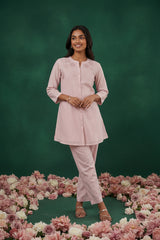 Light Pink Color Pink Party wear Coord Set Chanderi Slik - wedding wear | Kunvarani