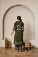 Bandhini Print kurti Set back view - Cotton | Kunvarani