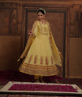Yellow Sequin Anarkali Kurta Set