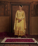 Yellow Sequin Anarkali Kurta Set