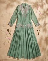 Mint Green Sequinned Chinnon Coord Set